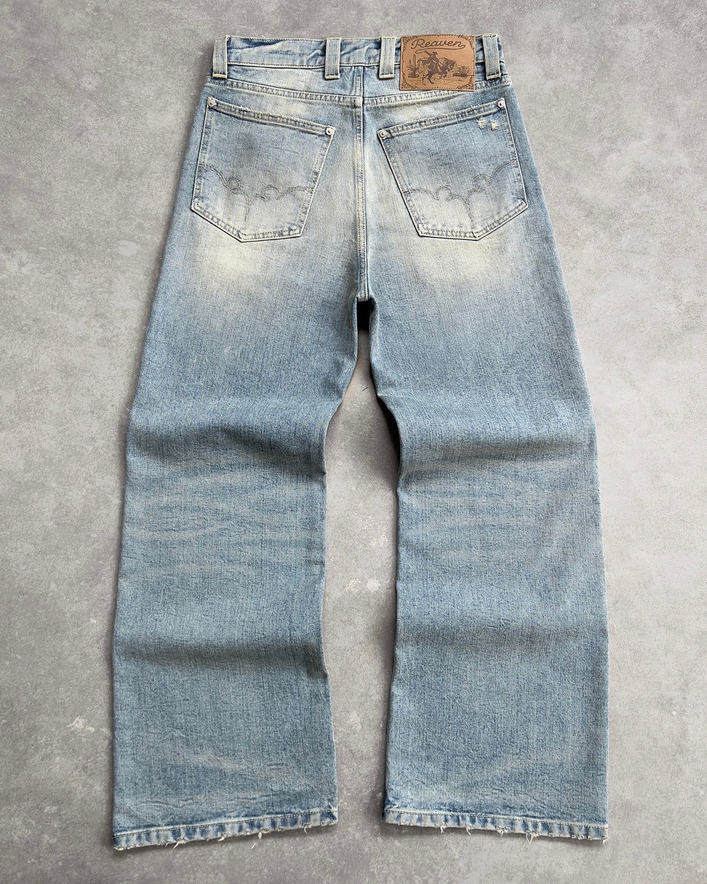 Reaven Aged Blue Bootcut Denim Jeans