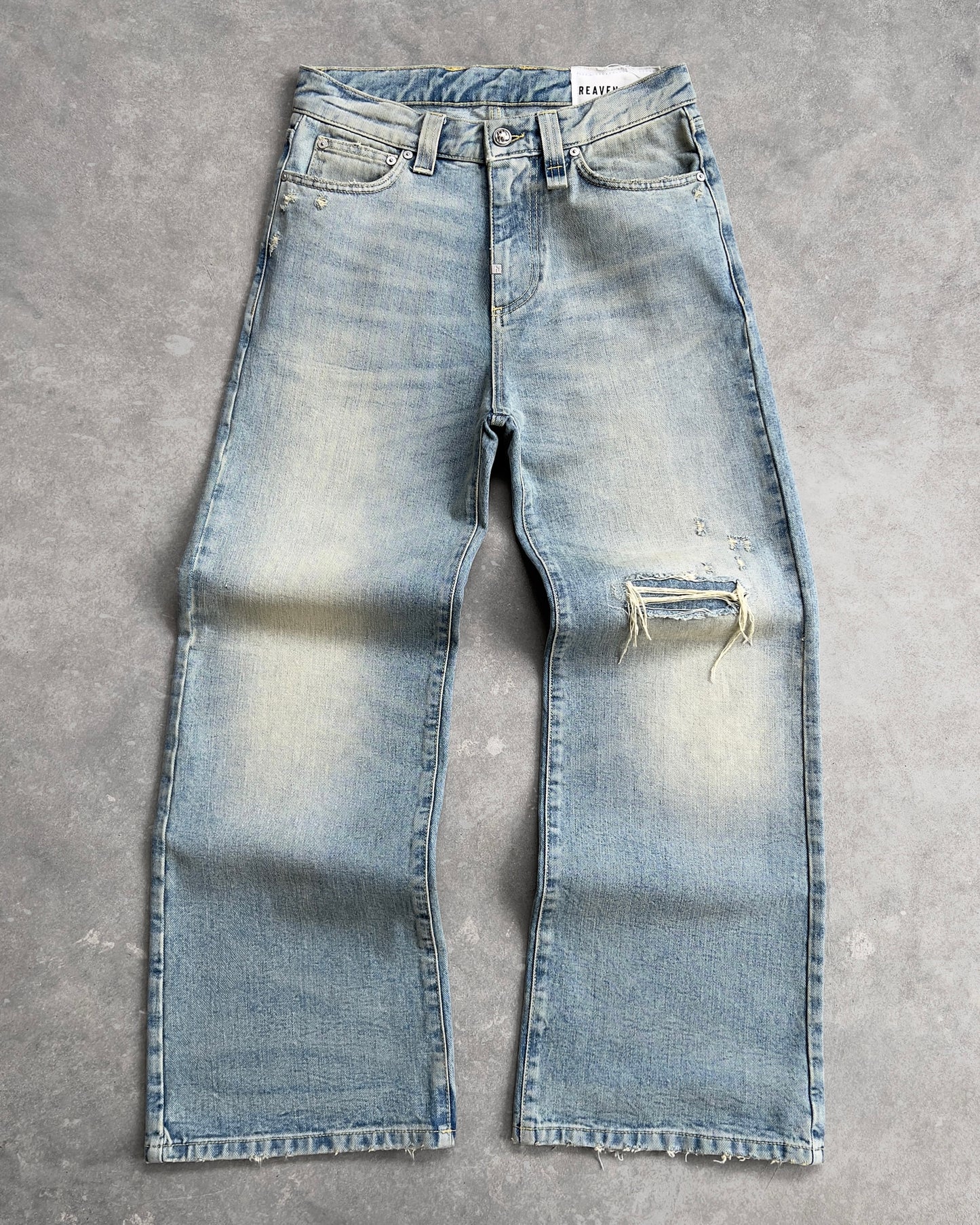 Reaven Aged Blue Bootcut Denim Jeans