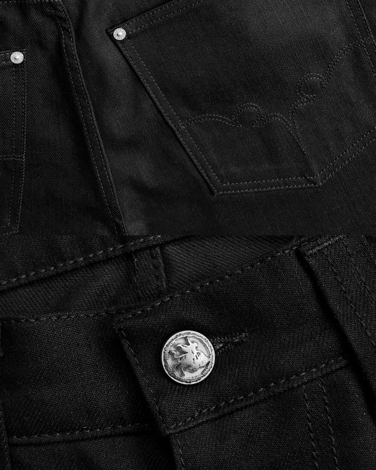 Reaven Raw Black Bootcut Denim Jeans