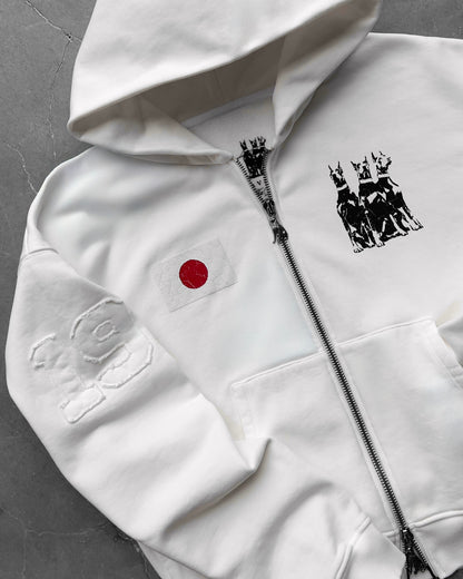 Reaven White Run Tha Streetz Zip Hoodie