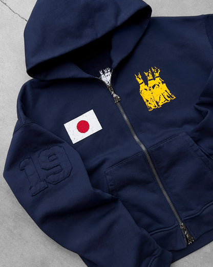 Reaven Navy Run Tha Streetz Zip Hoodie