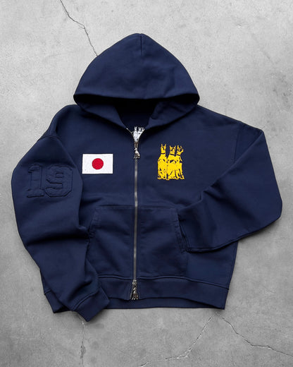 Reaven Navy Run Tha Streetz Zip Hoodie