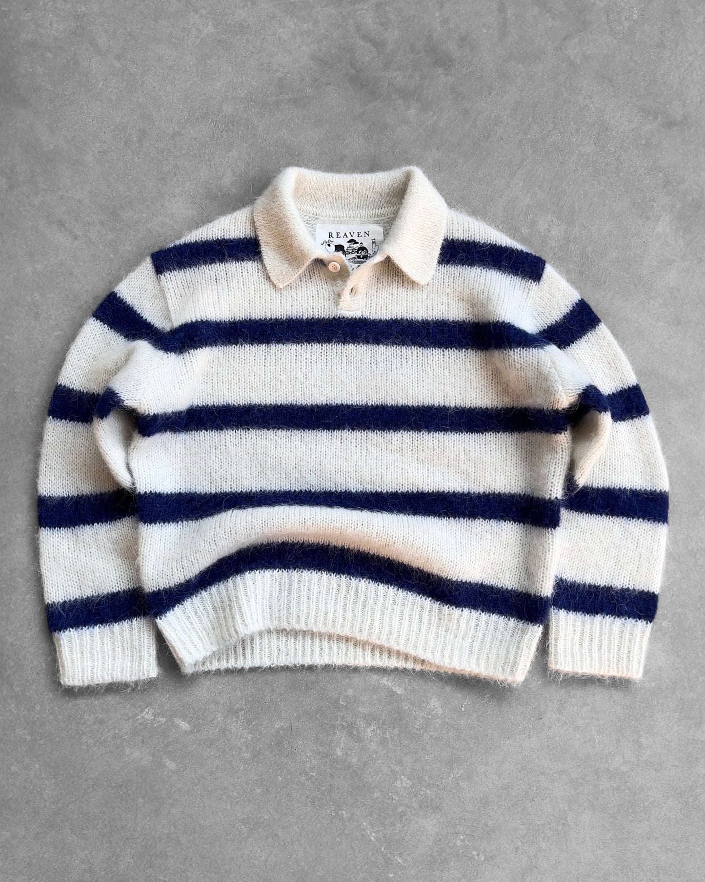 Reaven Blueberry Milk Alpaca Polo Knit