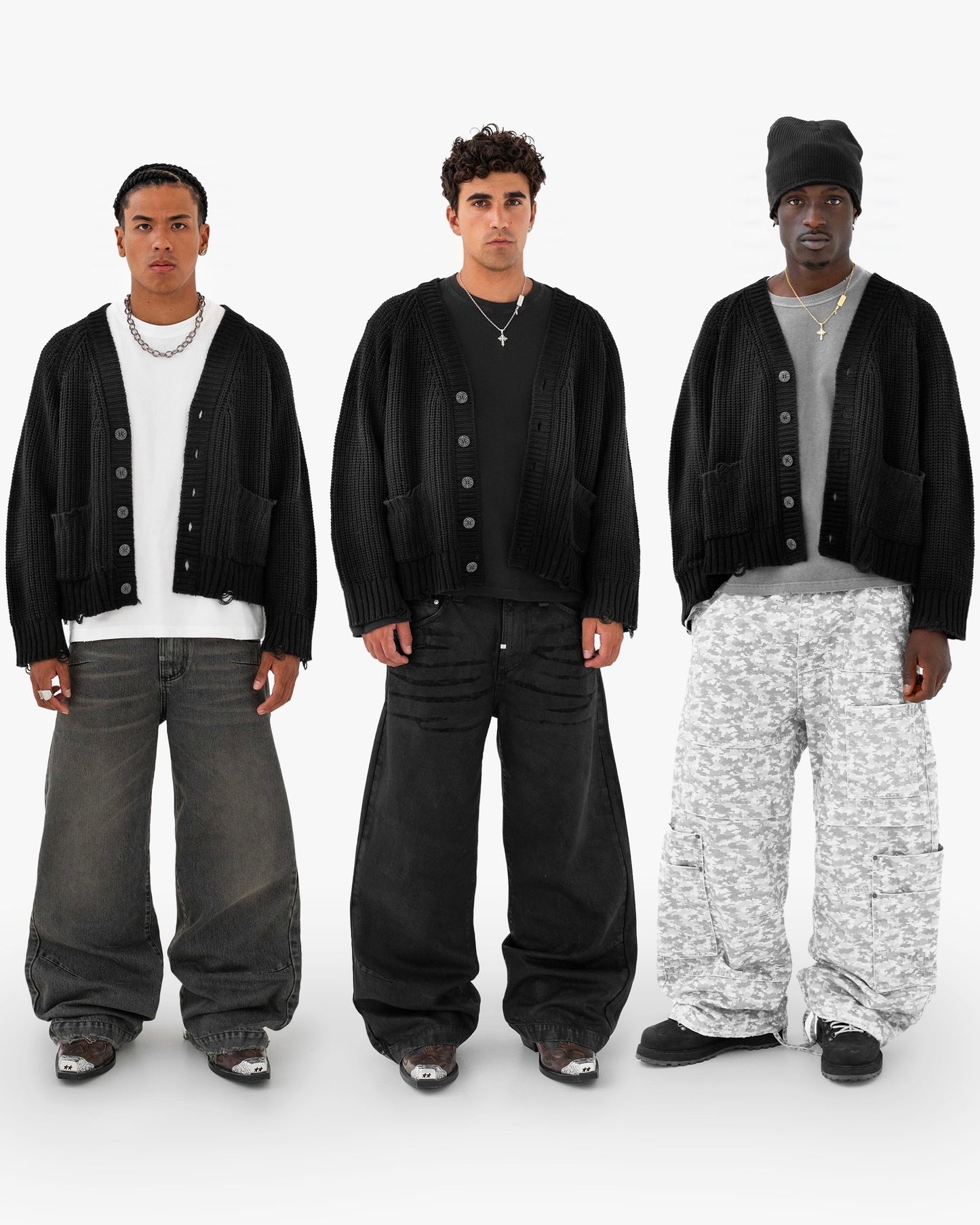 Reaven Black Sunfaded Cardigan