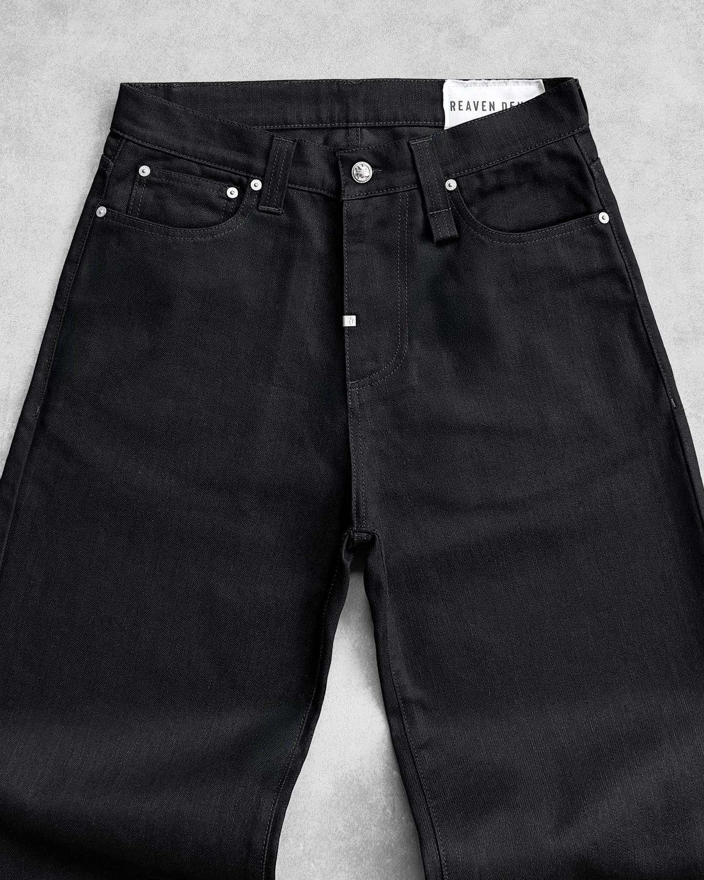 Reaven Raw Black Bootcut Denim Jeans