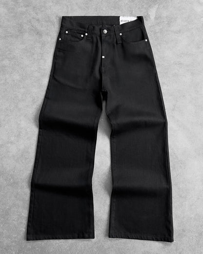 Reaven Raw Black Bootcut Denim Jeans