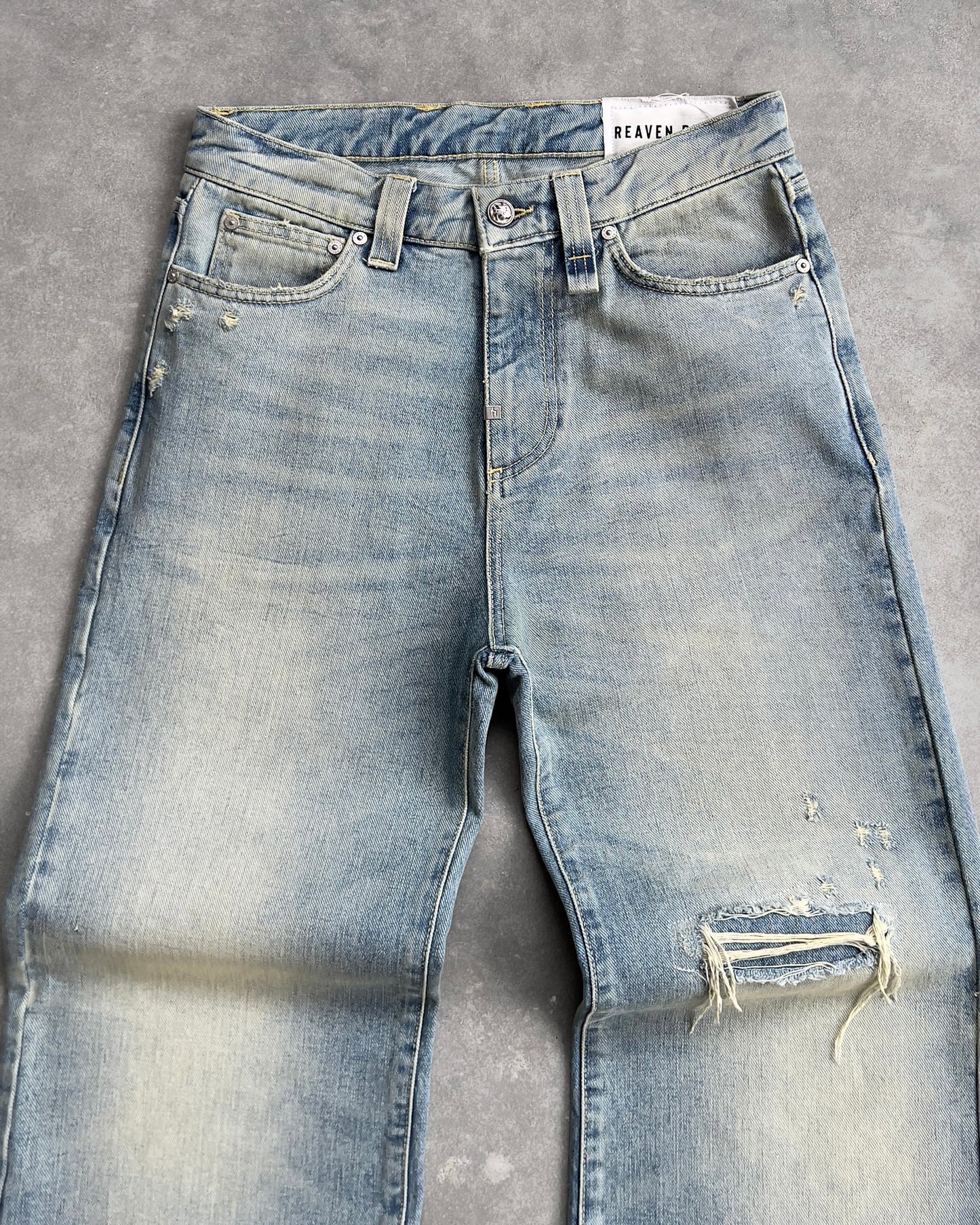 Reaven Aged Blue Bootcut Denim Jeans