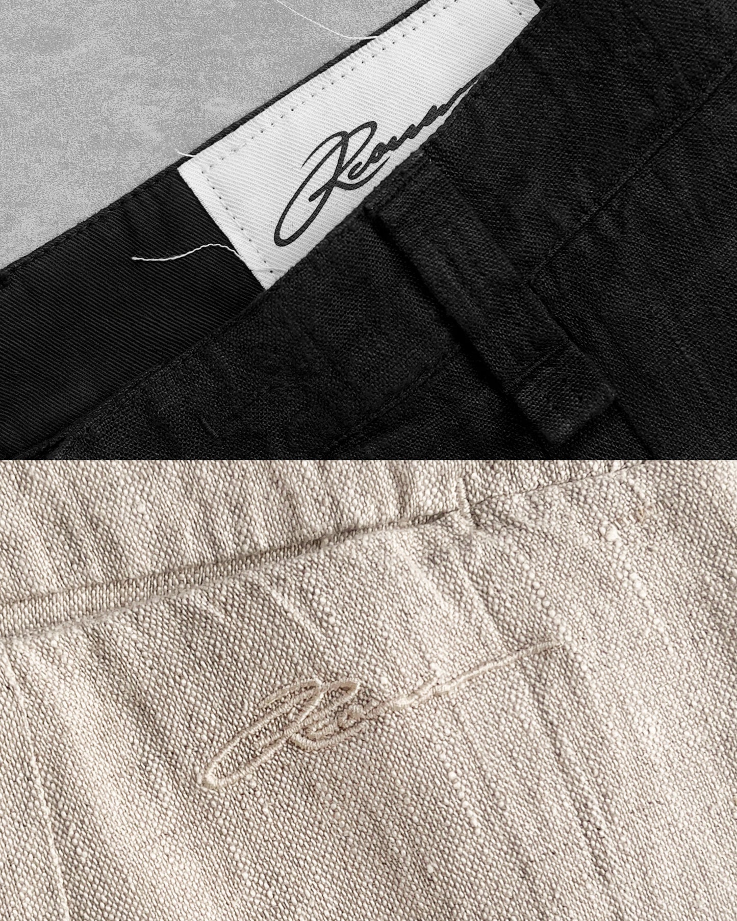 Reaven Black Linen Pleated Jorts