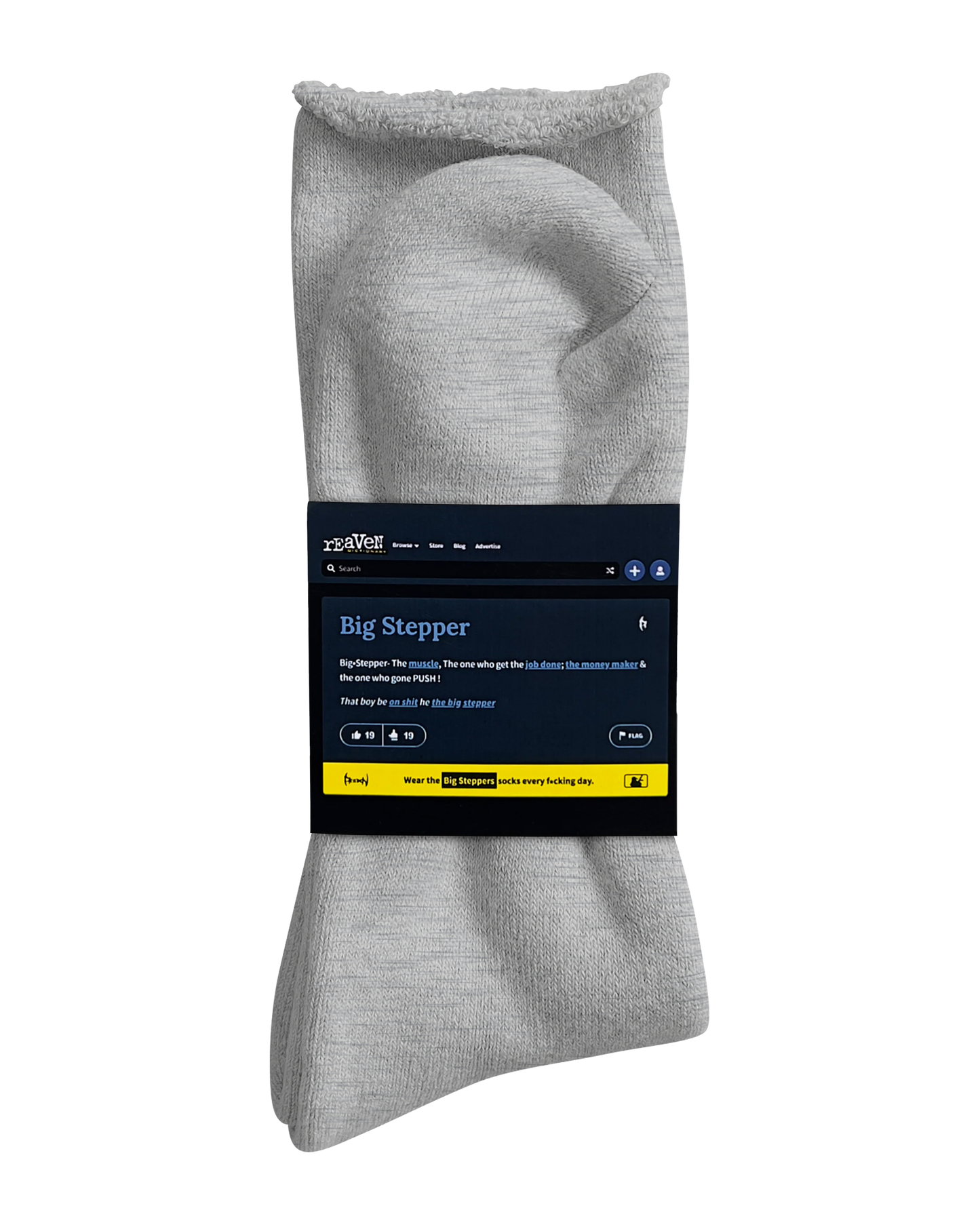 Reaven Light Grey Big Steppers Socks