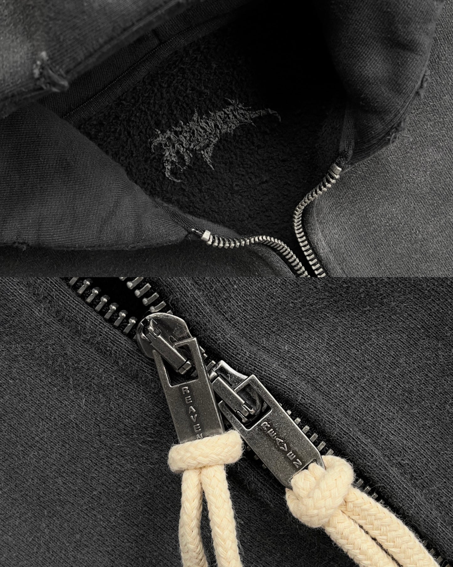 Reaven Washed Black Zip Hoodie