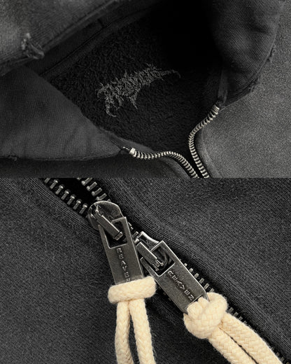 Reaven Washed Black Zip Hoodie