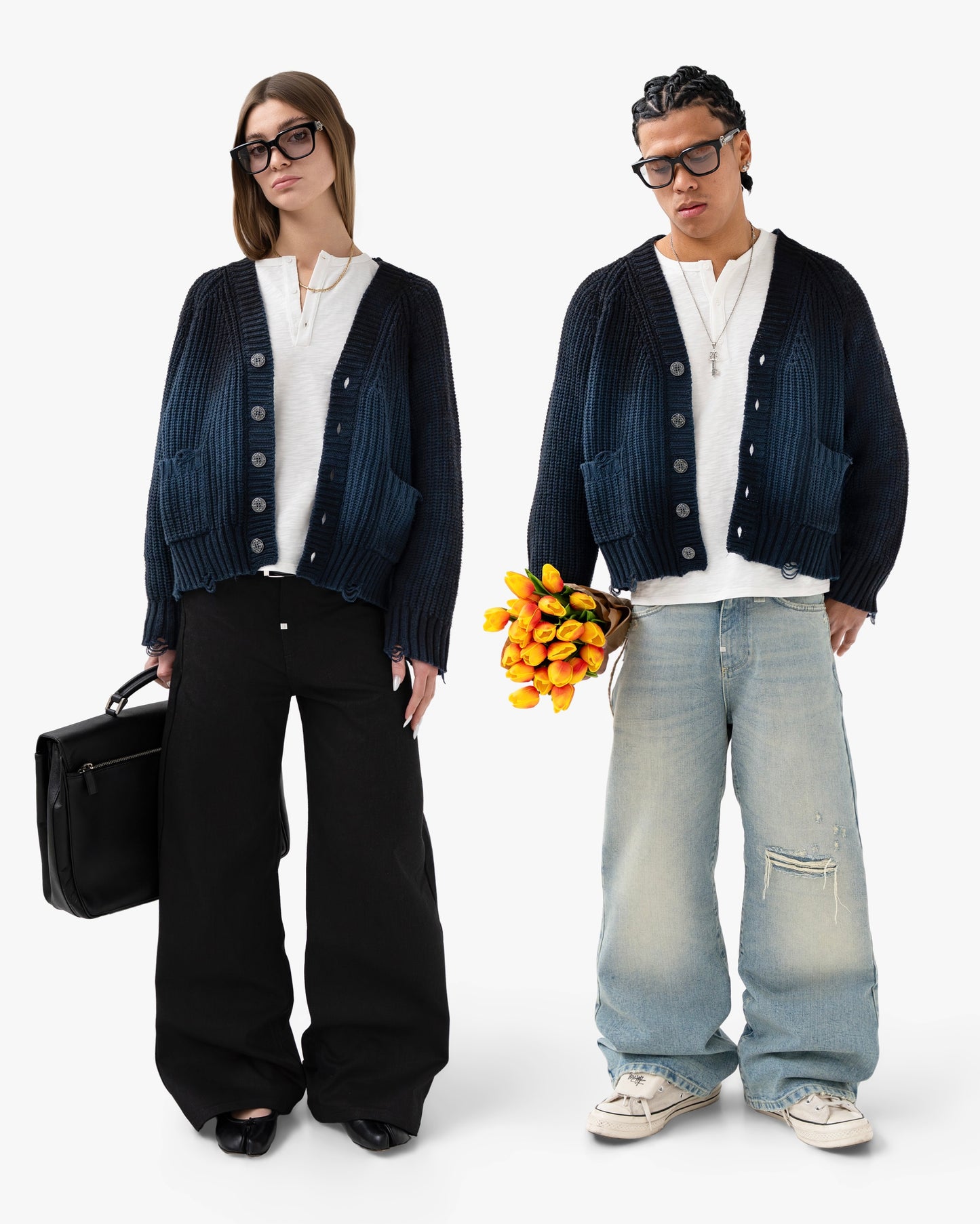 Reaven Navy Sunfaded Cardigan