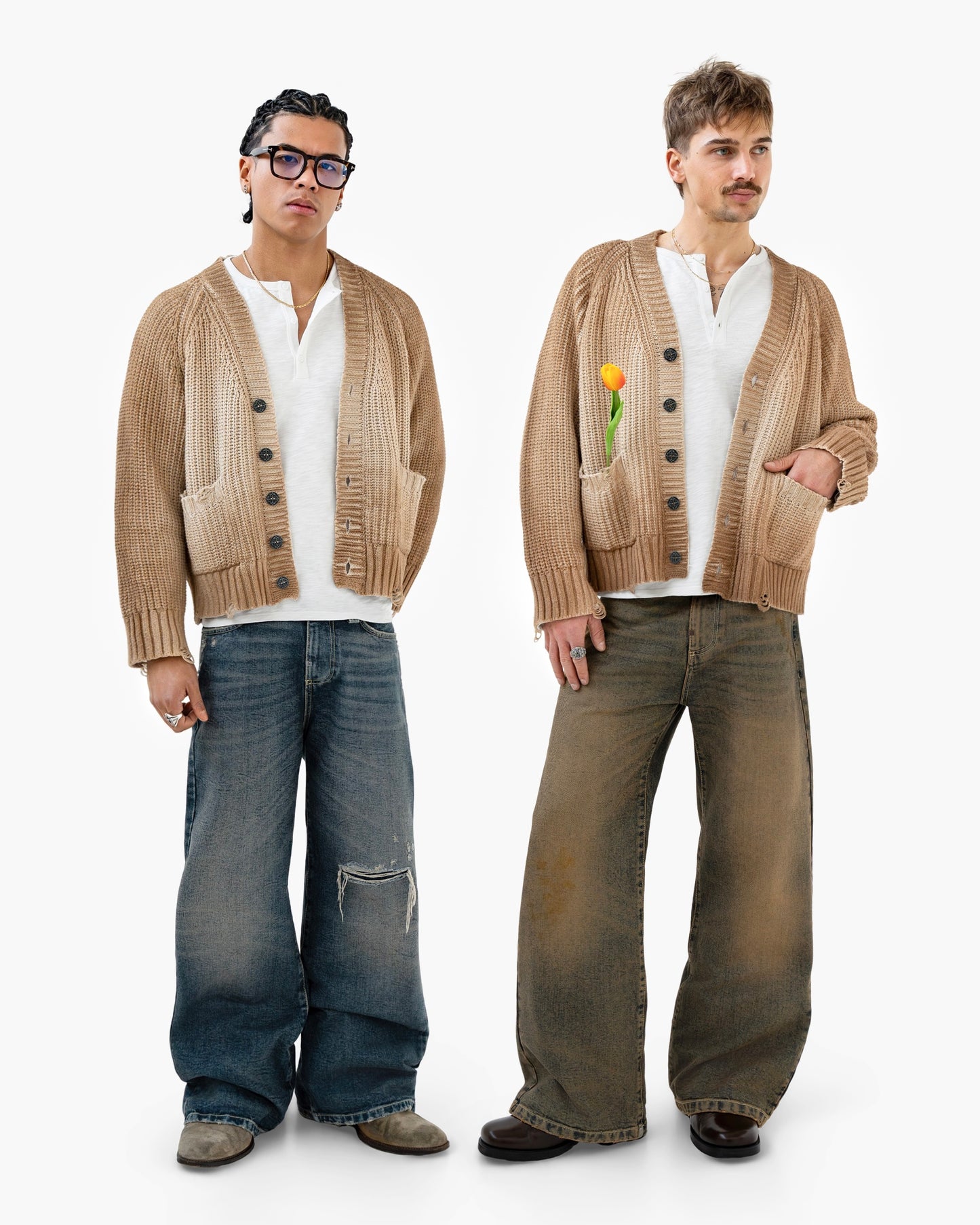 Reaven Sand Sunfaded Cardigan