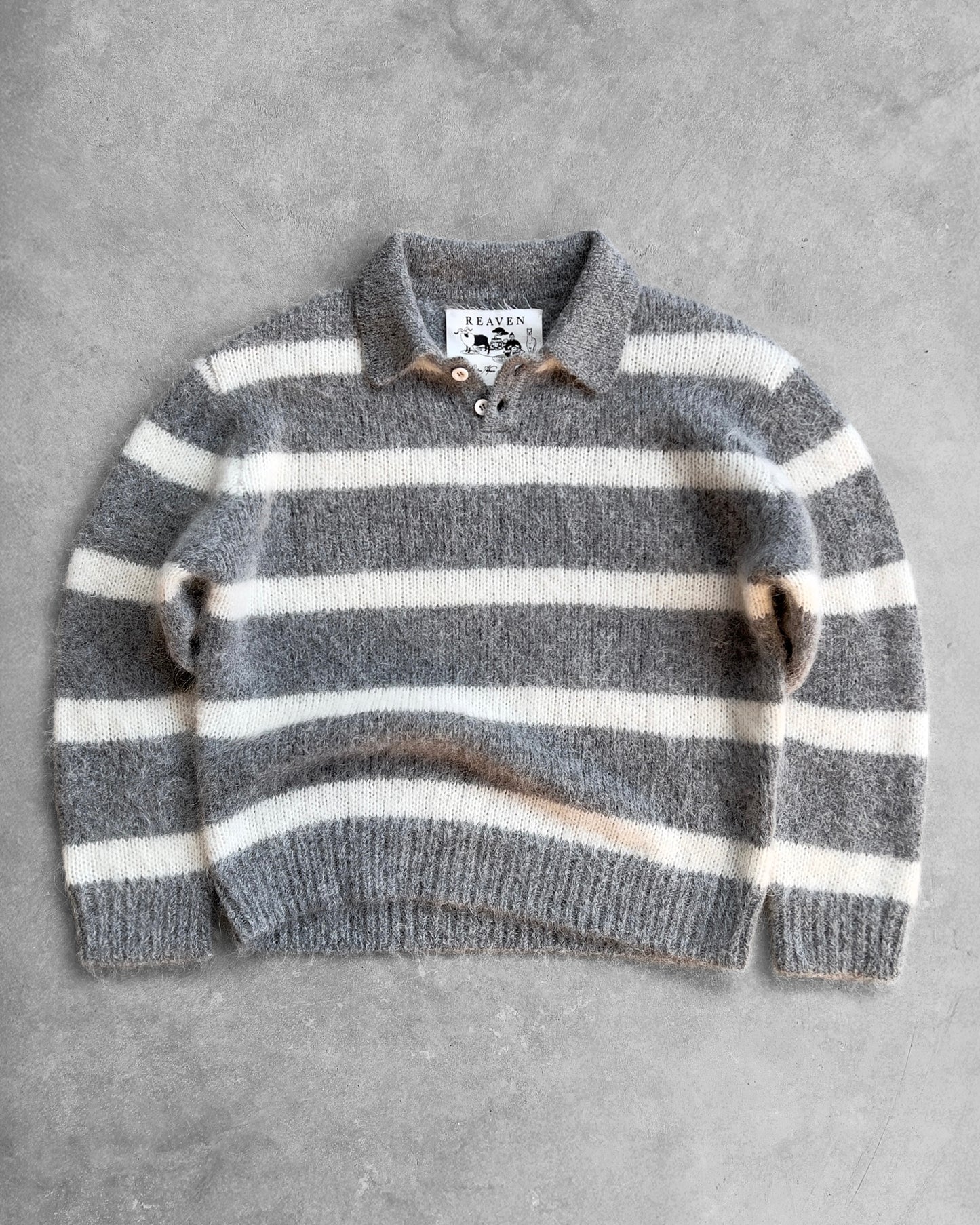 Reaven Wolf Grey Alpaca Polo Knit