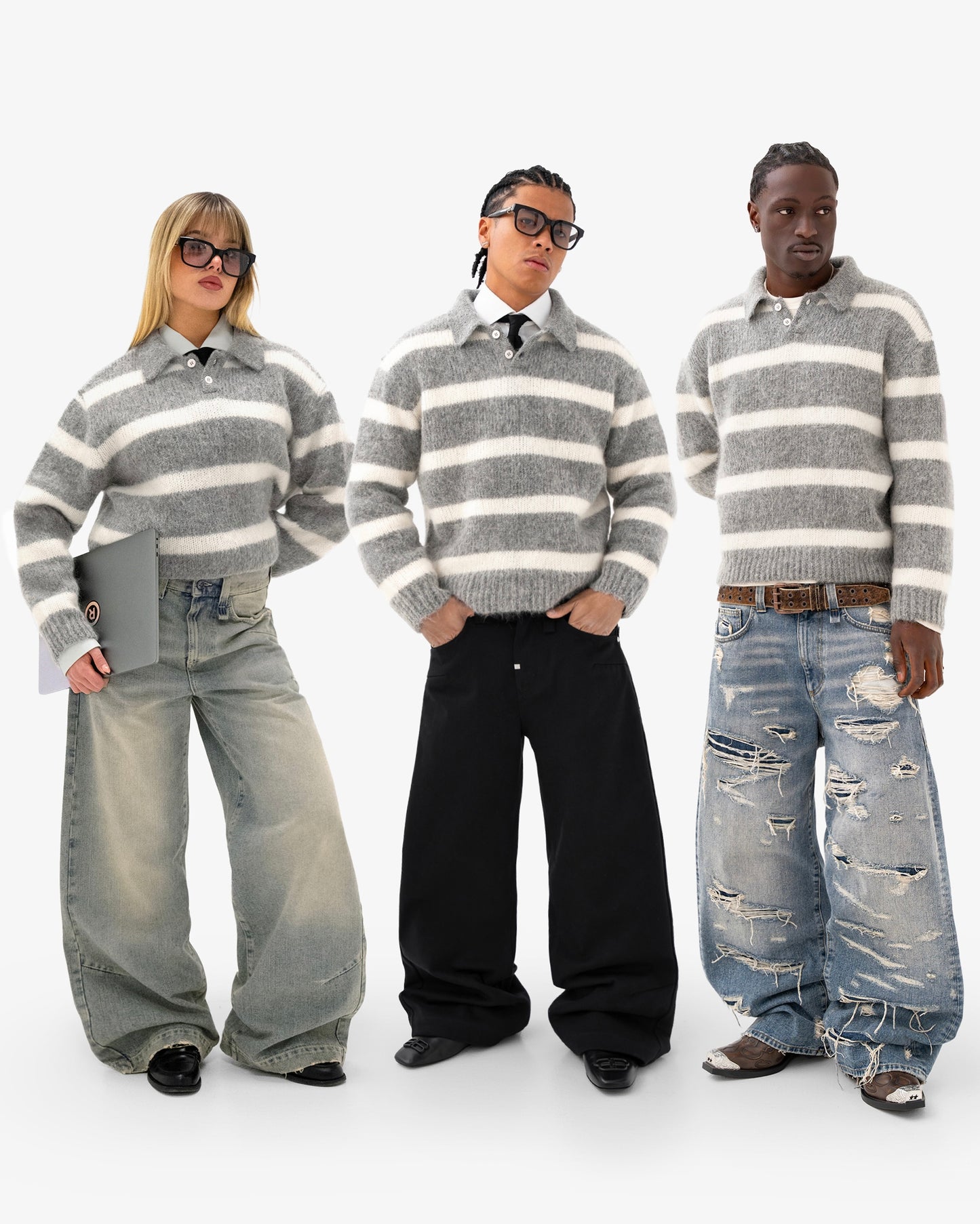 Reaven Wolf Grey Alpaca Polo Knit