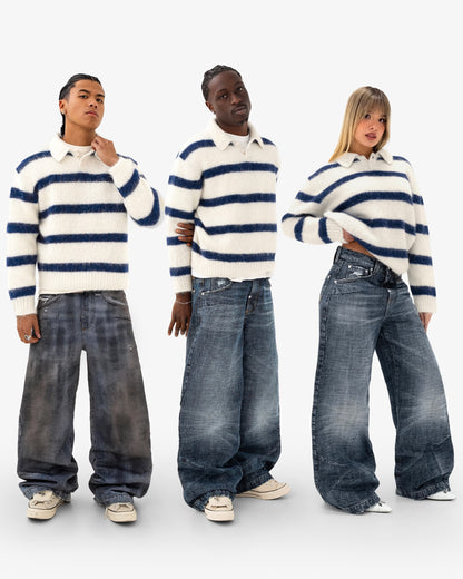 Reaven Blueberry Milk Alpaca Polo Knit