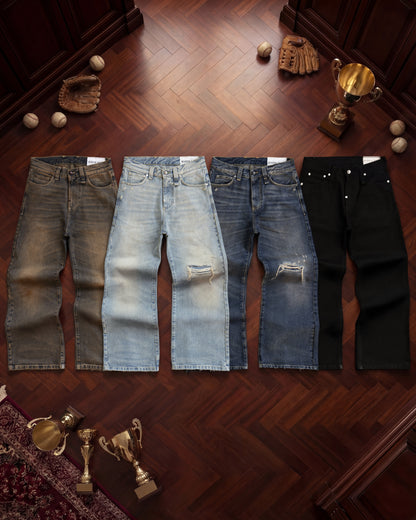 Reaven Aged Blue Bootcut Denim Jeans