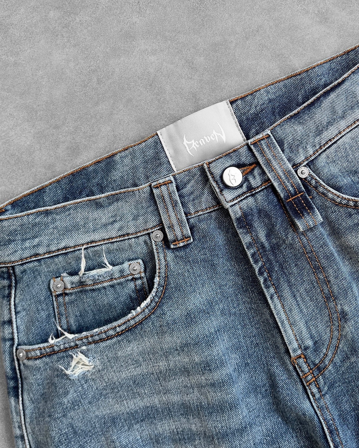 Reaven Washed Blue "JJ" Denim Jeans