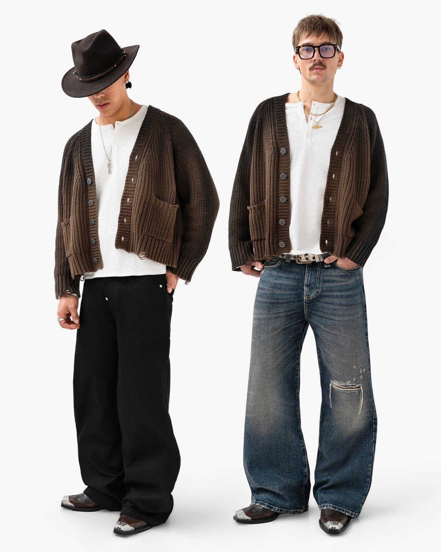 Reaven Brown Sunfaded Cardigan