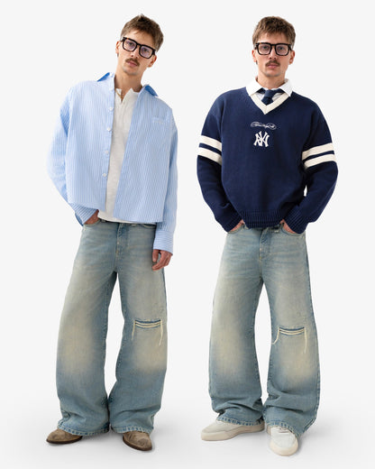 Reaven Aged Blue Bootcut Denim Jeans