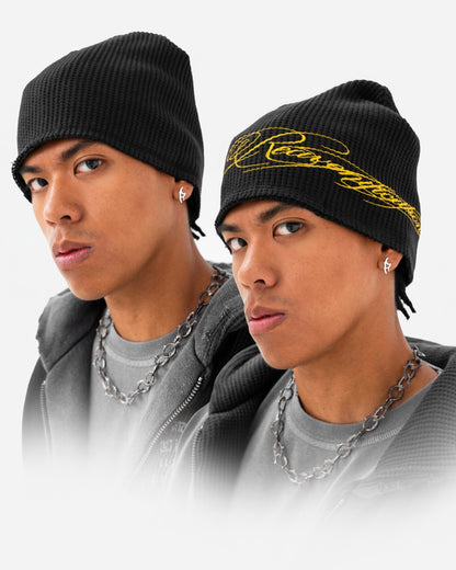 Reaven Black Thermal Beanie