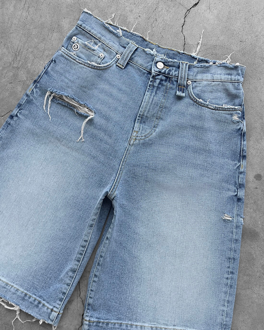 Reaven Washed Blue "The Denim Jorts" Jorts