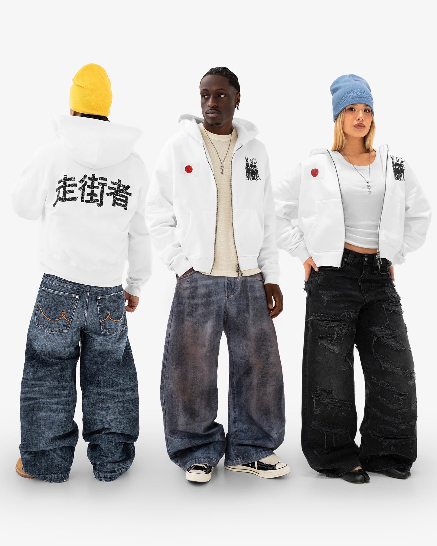 Reaven White Run Tha Streetz Zip Hoodie