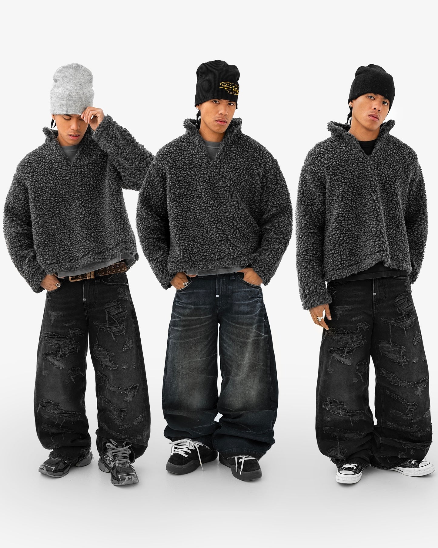 Reaven Storm Grey Wool Fleece