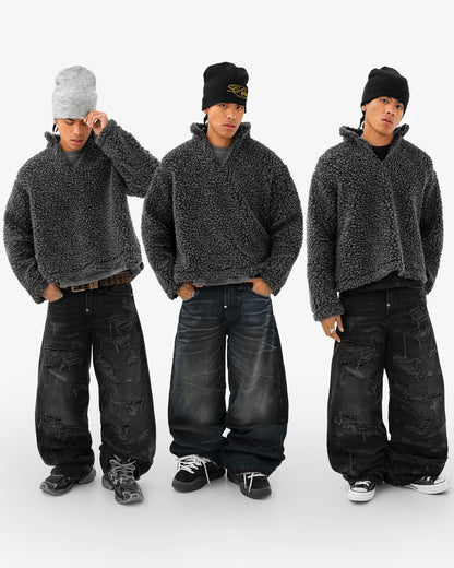 Reaven Storm Grey Wool Fleece