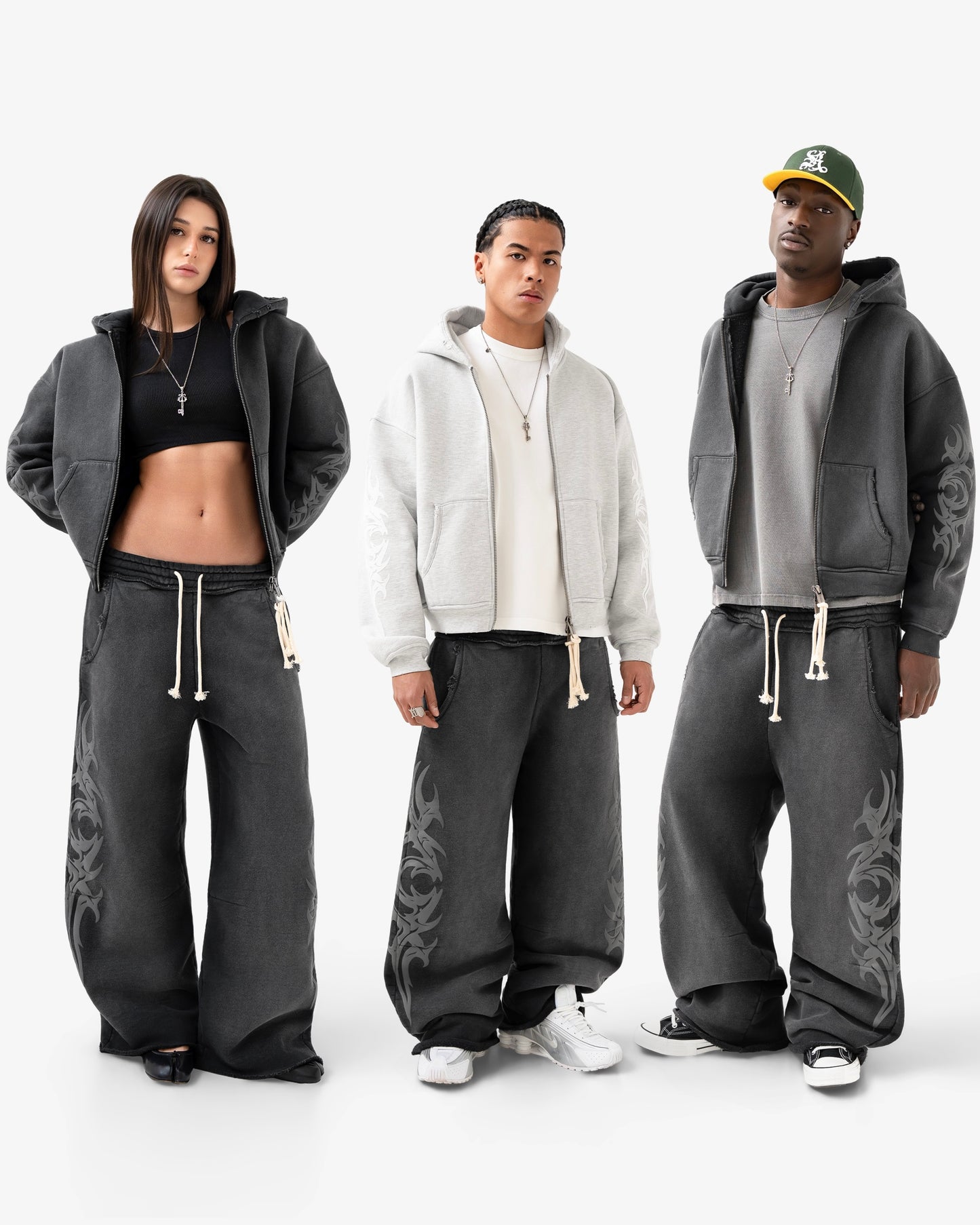Reaven Washed Black Tribe Sweatpants