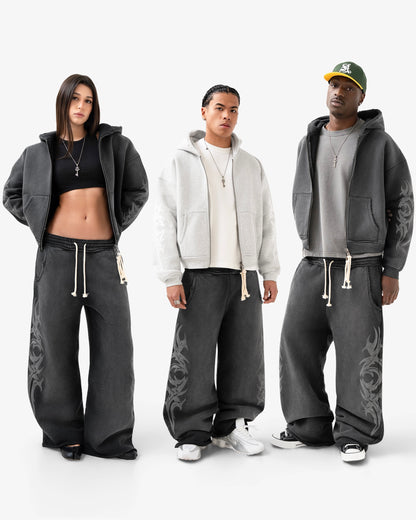Reaven Washed Black Tribe Sweatpants