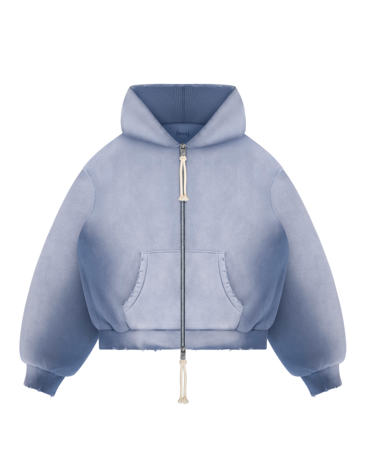 Reaven Sky Blue Thermal Zip Hoodie