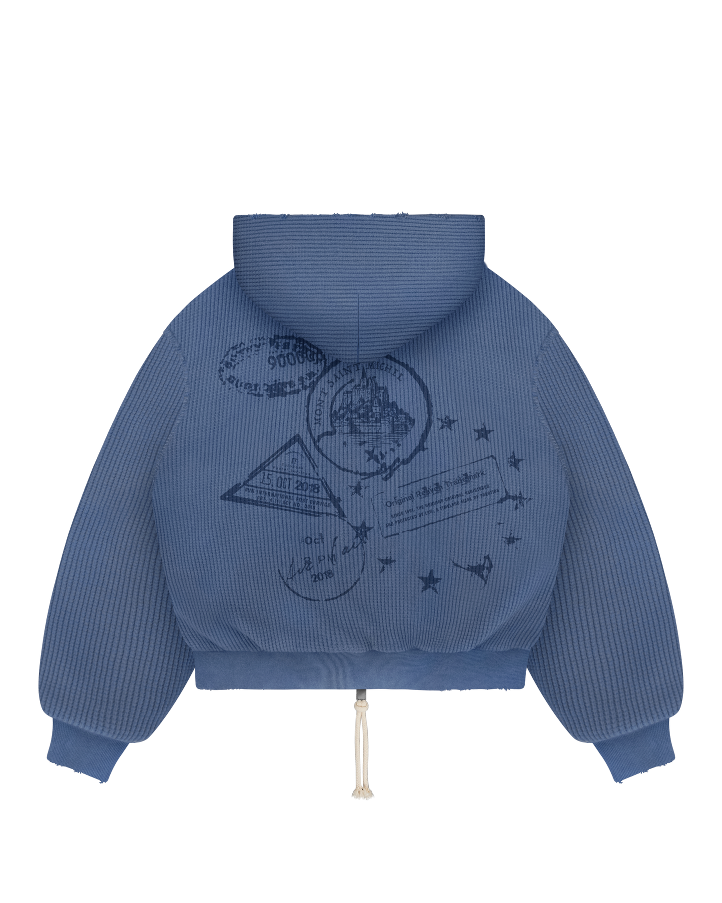 Reaven Sky Blue Thermal Zip Hoodie