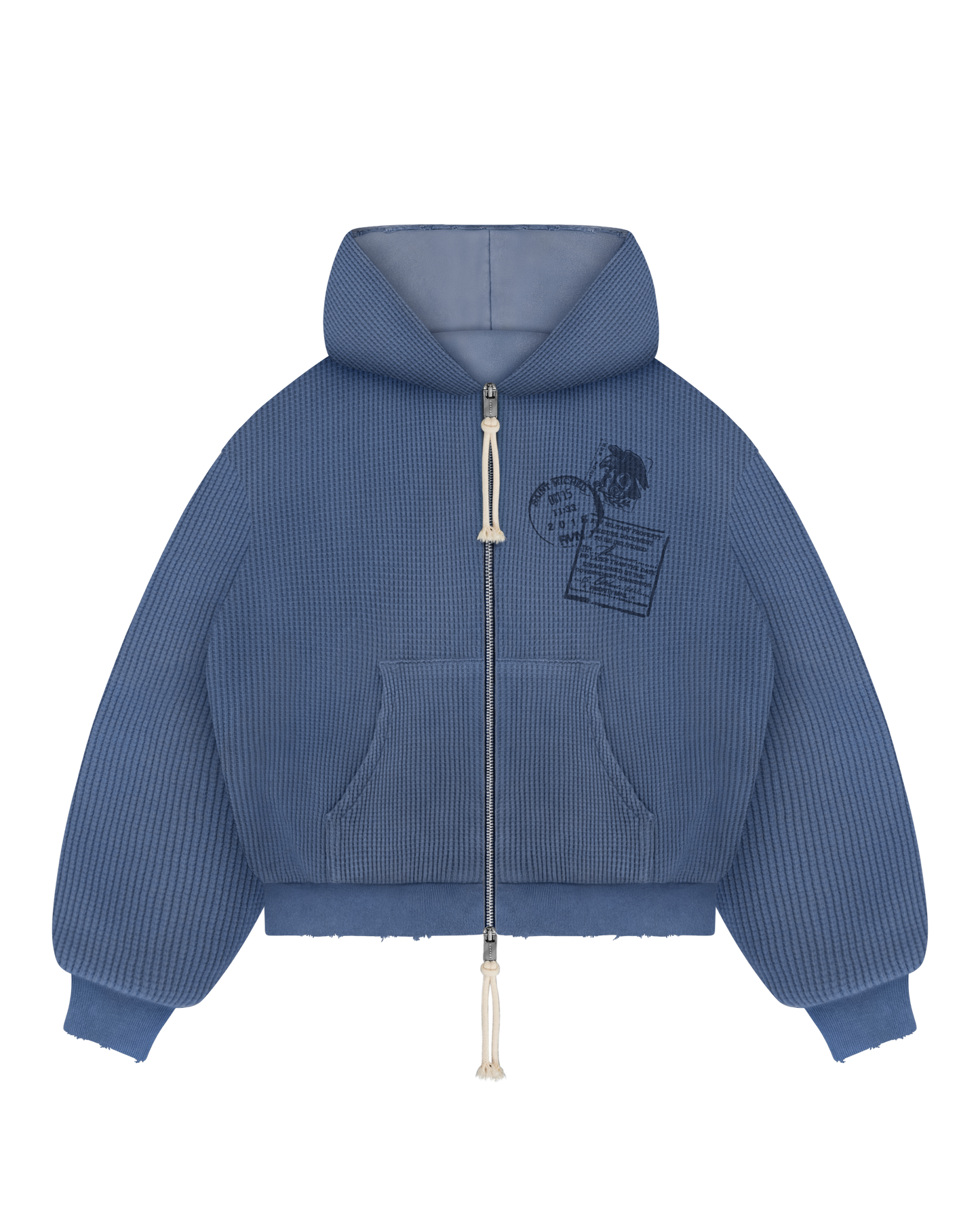 Reaven Sky Blue Thermal Zip Hoodie