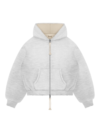 Reaven Heather Grey Thermal Zip Hoodie