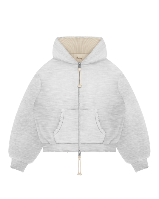 Reaven Heather Grey Thermal Zip Hoodie
