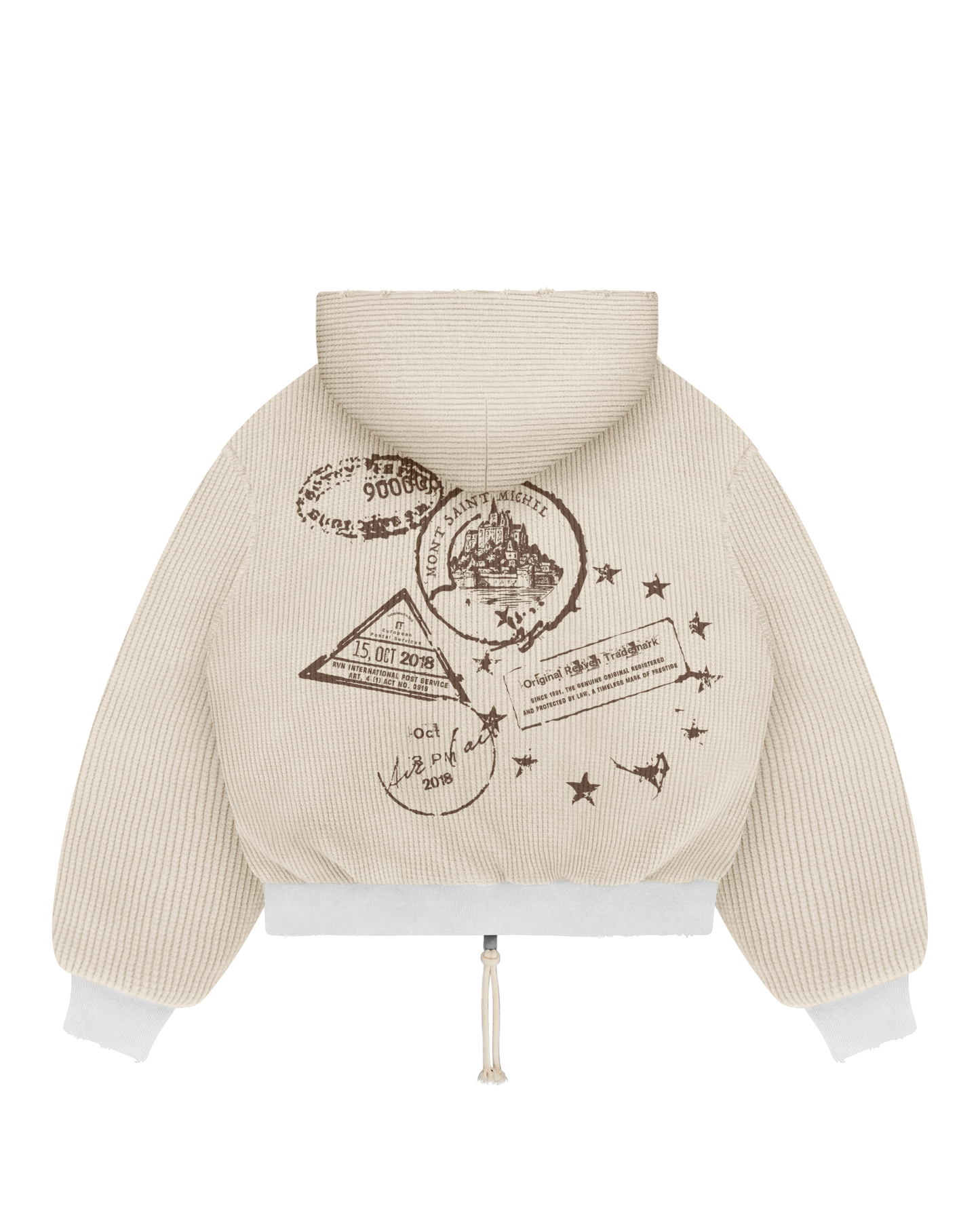 Reaven Heather Grey Thermal Zip Hoodie