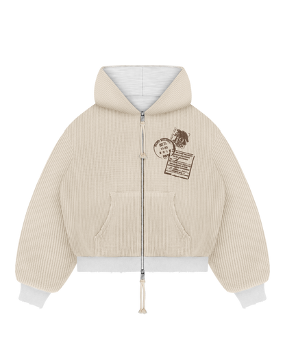 Reaven Heather Grey Thermal Zip Hoodie