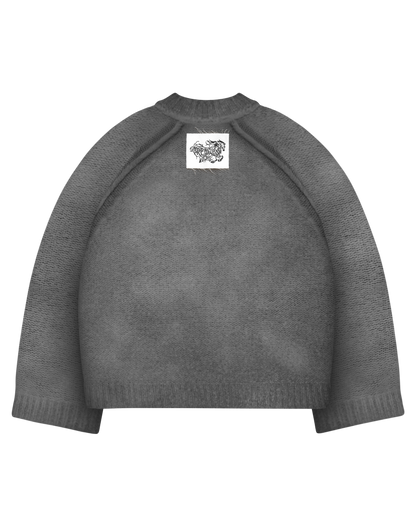 Reaven Onyx Grey Nuvola Mohair Knit