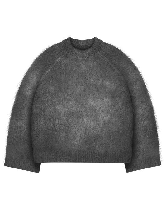 Reaven Onyx Grey Nuvola Mohair Knit