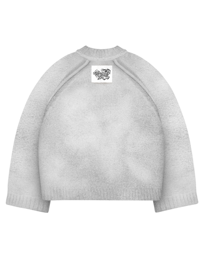 Reaven Pearl Grey Nuvola Mohair Knit