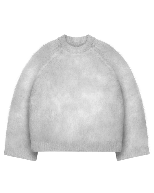 Reaven Pearl Grey Nuvola Mohair Knit