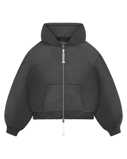 Reaven Washed Black Zip Hoodie