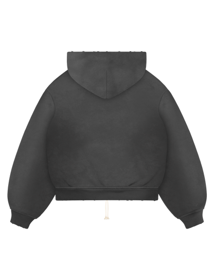 Reaven Washed Black Zip Hoodie