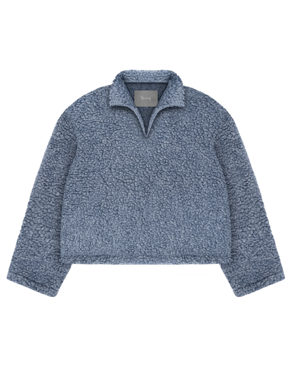Reaven Fog Blue Wool Fleece