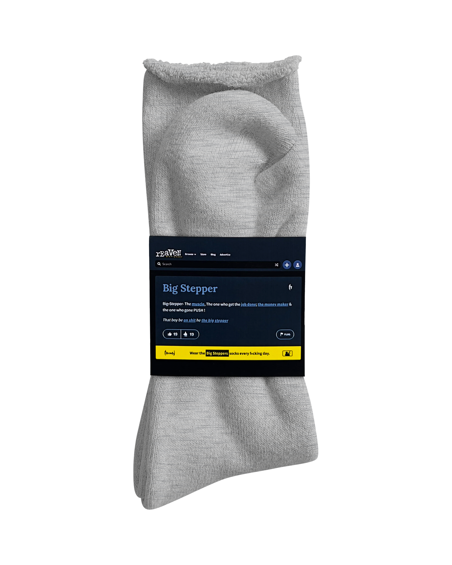 Reaven Light Grey Big Steppers Socks