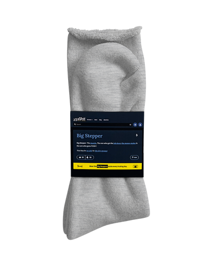 Reaven Light Grey Big Steppers Socks