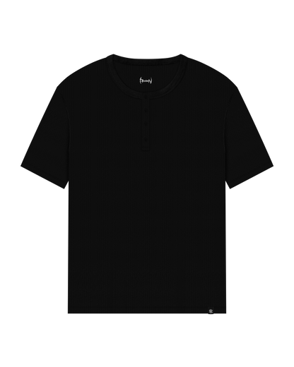 Reaven Black Serafino Slim T-Shirt