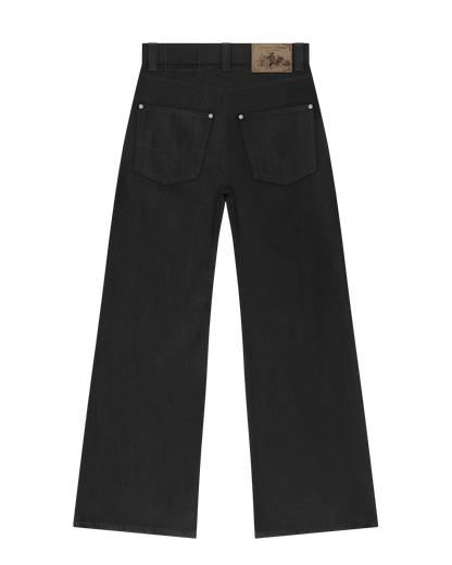 Reaven Raw Black Bootcut Denim Jeans