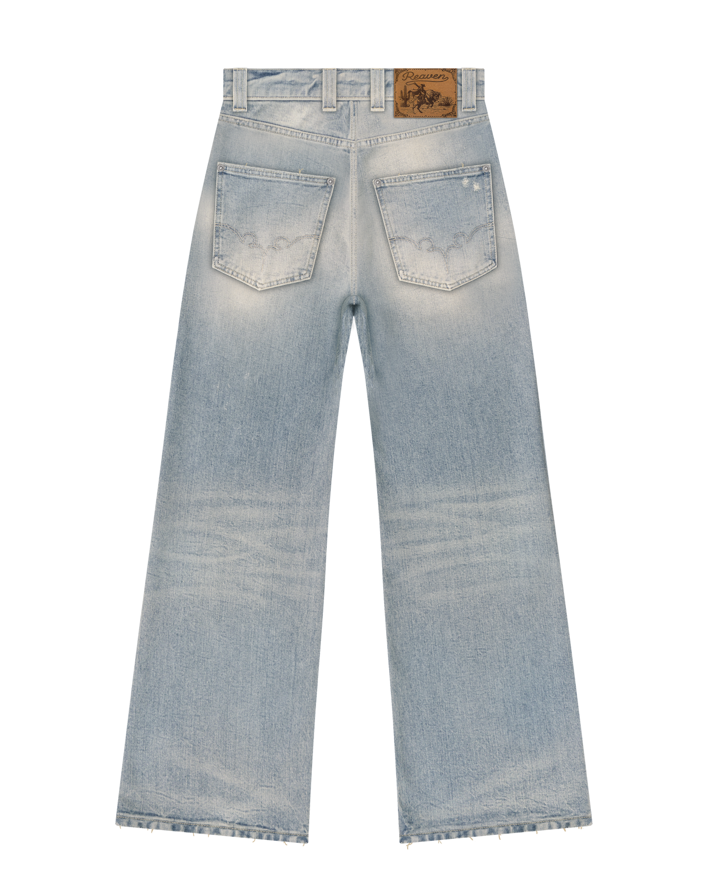 Reaven Aged Blue Bootcut Denim Jeans